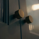 Close up of brass handles