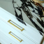 Gold Handles-Stone Worktop