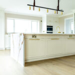 White/Gold kitchen project-lighting stone island