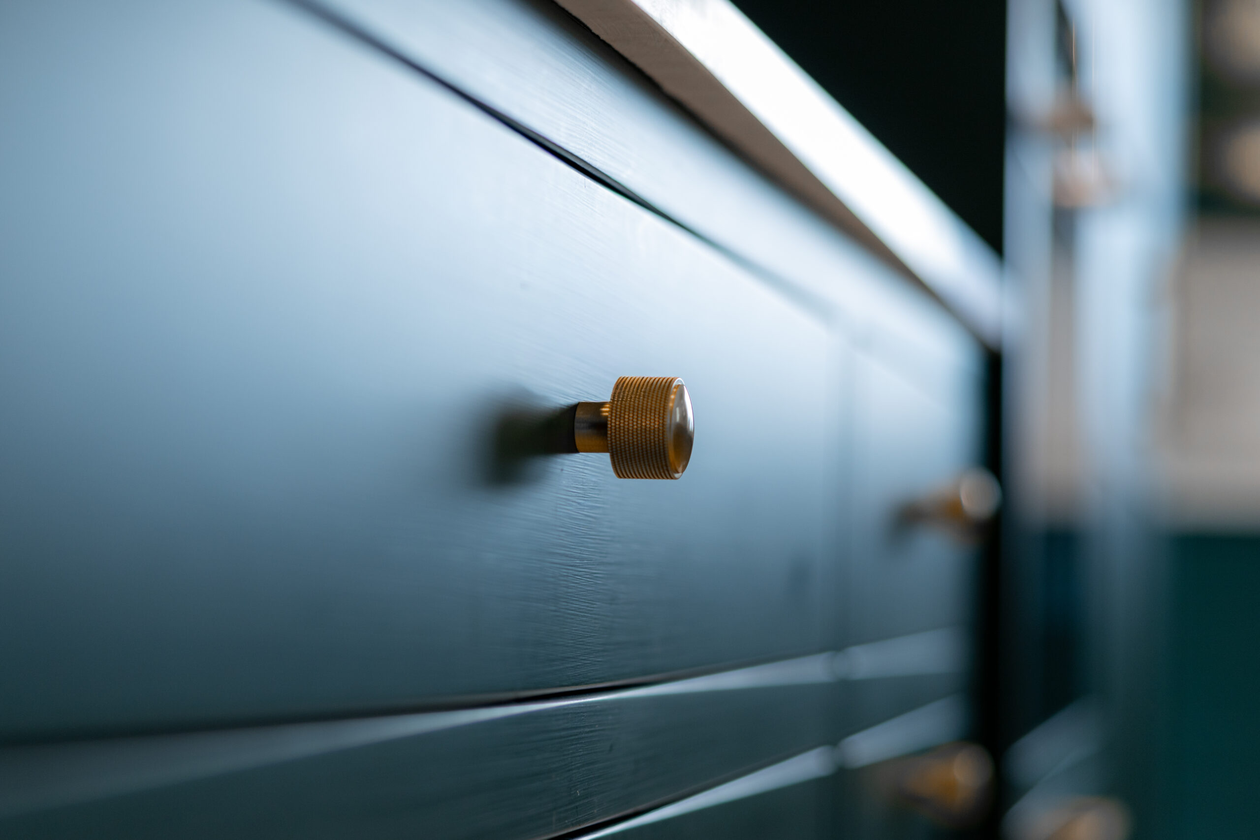 Hand-painted kitchen cabinetry — hero detail